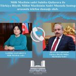 Sahibə Qafarova Cümhuriyyət Günü münasibətilə türkiyəli həmkarını təbrik edib
