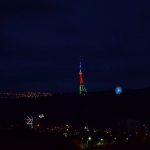 Tbilisi teleqülləsi Azərbaycan bayrağının rəngləri ilə işıqandırılıb